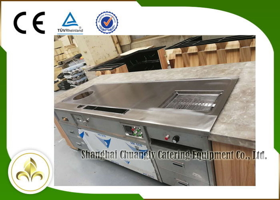 Multi Function Teppanyaki Grill Table Stainless Steel Electromagneitc Soup Stove Barbecue