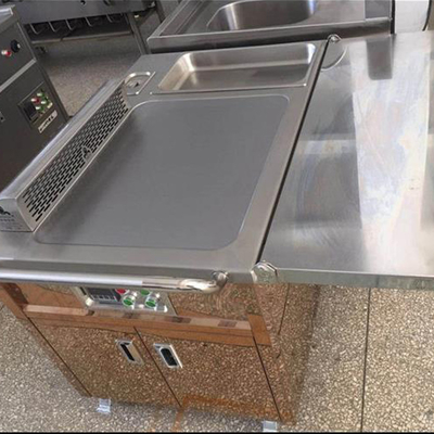 購入 商業レストラン装置のガス/誘導の電気グリドルはTeppanyakiの移動式テーブルを焼く online manufacture