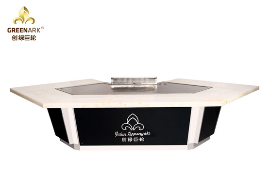購入 テーブルの上の日本のTeppanyakiのグリル表11の座席Hibachiの白い大理石のグリル online manufacture