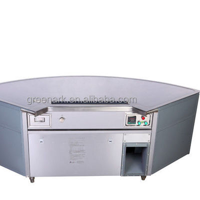 購入 9 Seats Fan Shape Teppanyaki Grill Table with 20mm Thick Food-Grade Alloy Steel and 380V/8KW Power オンライン製造