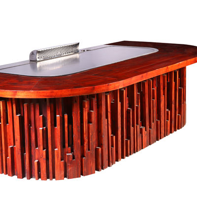 購入 Commercial Teppanyaki Grill Table with 20mm Thick Food-Grade Alloy Steel 2200*850*800 mm and 8kw Power オンライン製造