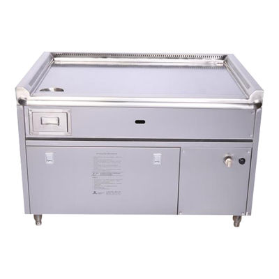 購入 Commercial Stainless Steel Gas Smokeless Teppanyaki Grill Table with 8000W Power and 220-240V/380V Voltage オンライン製造