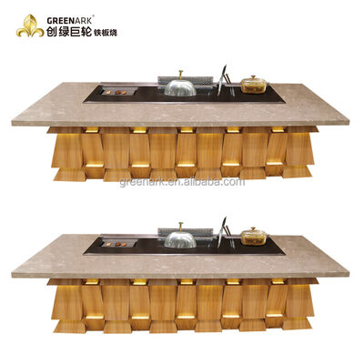 購入 Fan Shape Commercial Electric Hibachi Cooktop Teppanyaki Grill Table with 450*400mm Cook Area and ISO 9001-2008 Certification オンライン製造