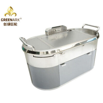 Mobile Purification Function Oval Down Exhaustion Teppanyaki Grill Electromagnetics Gas Hibachi Table