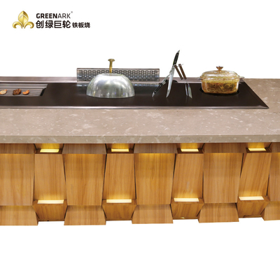 長方形のTeppanyakiのグリルのテーブルの誘導加熱2400mmの長さ